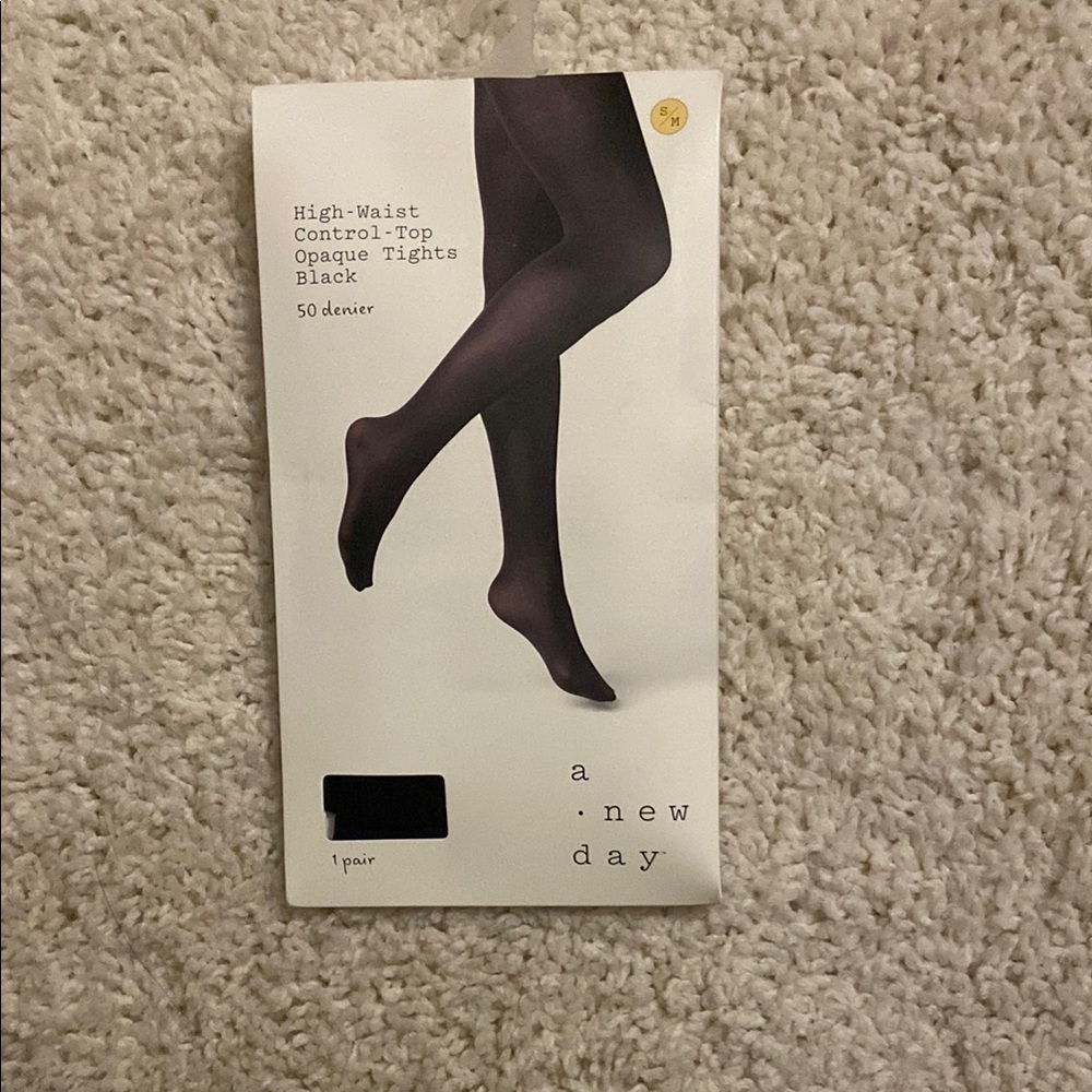A New Day Black Opaque Tights
